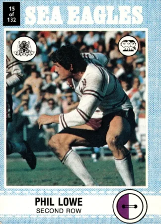 1977 Scanlens Common Card - Base 015 Phil Lowe Manly Sea Eagles