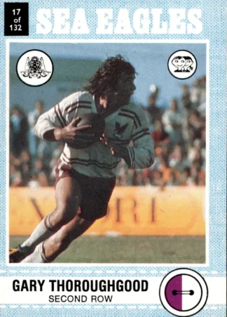 1977 Scanlens Common Card - Base 017 Gary Thoroughgood Manly Sea Eagles