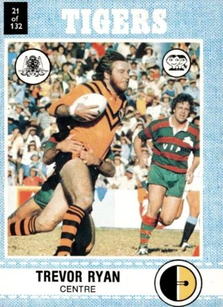 1977 Scanlens Common Card - Base 021 Trevor Ryan Balmain Tigers