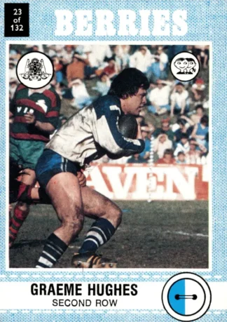 1977 Scanlens Common Card - Base 023 Graeme Hughes Canterbury Berries