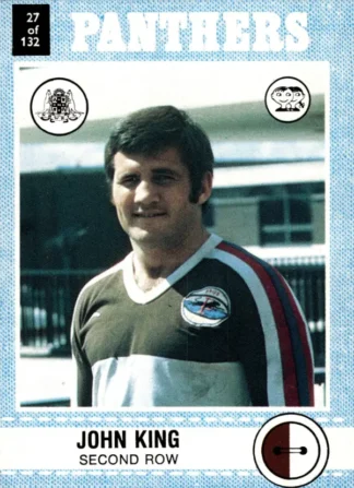 1977 Scanlens Common Card - Base 027 John King Penrith Panthers