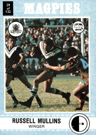 1977 Scanlens Common Card - Base 029 Russell Mullins Western Suburbs Magpies
