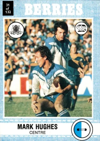 1977 Scanlens Common Card - Base 031 Mark Hughes Canterbury Berries