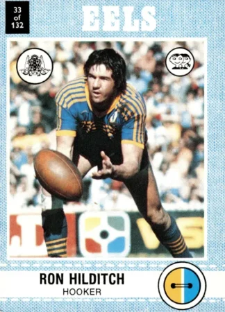 1977 Scanlens Common Card - Base 033 Ron Hilditch Parramatta Eels