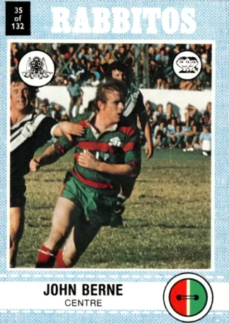 1977 Scanlens Common Card - Base 035 John Berne South Sydney Rabbitohs