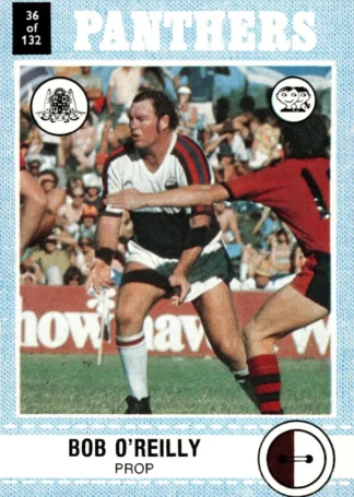 1977 Scanlens Common Card - Base 036 Bob O'Reilly Penrith Panthers