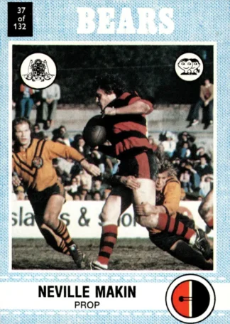 1977 Scanlens Common Card - Base 037 Neville Makin North Sydney Bears