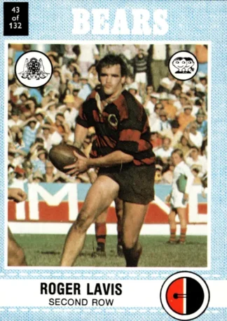 1977 Scanlens Common Card - Base 043 Roger Lavis North Sydney Bears