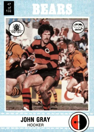 1977 Scanlens Common Card - Base 047 John Gray North Sydney Bears