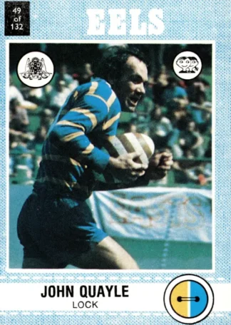 1977 Scanlens Common Card - Base 049 John Quayle Parramatta Eels