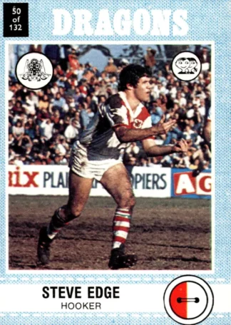 1977 Scanlens Common Card - Base 050 Steve Edge St George Dragons
