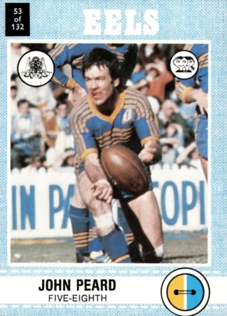 1977 Scanlens Common Card - Base 053 John Peard Parramatta Eels