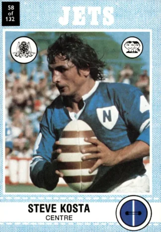 1977 Scanlens Common Card - Base 058 Steve Kosta Newtown Jets