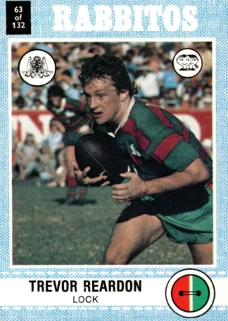 1977 Scanlens Common Card - Base 063 Trevor Reardon South Sydney Rabbitohs