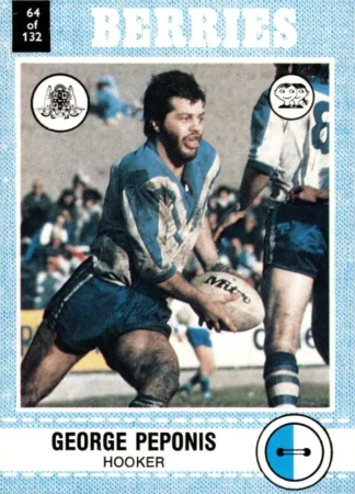1977 Scanlens Common Card - Base 064 George Peponis Canterbury Berries