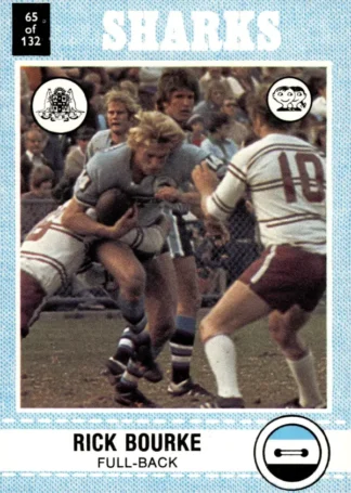 1977 Scanlens Common Card - Base 065 Rick Bourke Cronulla Sharks