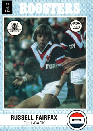 1977 Scanlens Common Card - Base 067 Russell Fairfax Eastern Suburbs Roosters