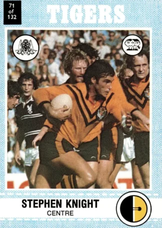 1977 Scanlens Common Card - Base 071 Stephen Knight Balmain Tigers