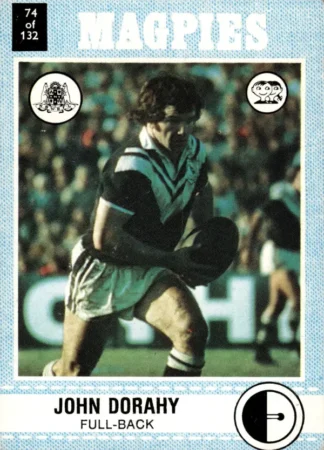 1977 Scanlens Common Card - Base 074 John Dorahy Western Suburbs Magpies