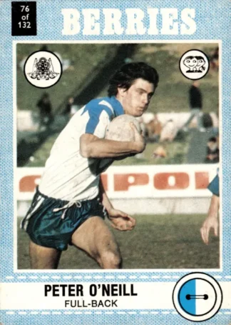 1977 Scanlens Common Card - Base 076 Peter O'Neill Canterbury Berries