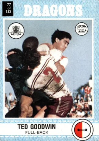 1977 Scanlens Common Card - Base 077 Ted Goodwin St George Dragons