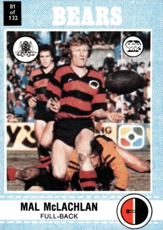 1977 Scanlens Common Card - Base 081 Mal McLachlan North Sydney Bears