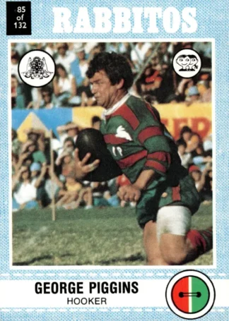 1977 Scanlens Common Card - Base 085 George Piggins South Sydney Rabbitohs