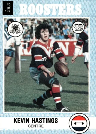 1977 Scanlens Common Card - Base 090 Kevin Hastings Eastern Suburbs Roosters