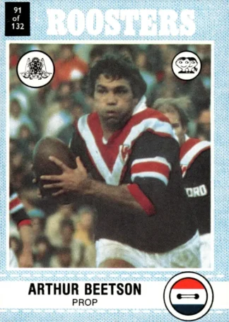 1977 Scanlens Common Card - Base 091 Arthur Beetson Eastern Suburbs Roosters