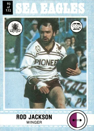 1977 Scanlens Common Card - Base 093 Rod Jackson Manly Sea Eagles