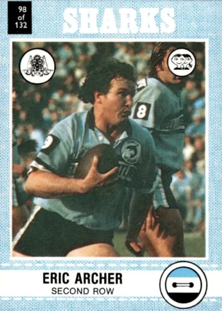 1977 Scanlens Common Card - Base 098 Eric Archer Cronulla Sharks