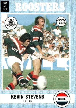 1977 Scanlens Common Card - Base 102 Kevin Stevens Eastern Suburbs Roosters