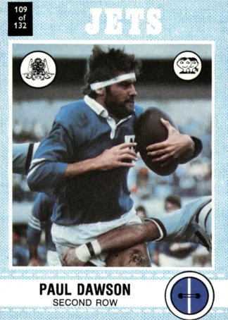 1977 Scanlens Common Card - Base 109 Paul Dawson Newtown Jets