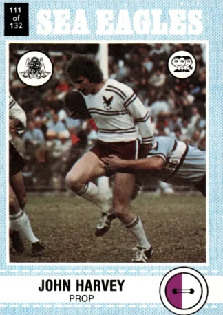 1977 Scanlens Common Card - Base 111 John Harvey Manly Sea Eagles