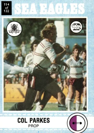 1977 Scanlens Common Card - Base 114 Col Parkes Manly Sea Eagles