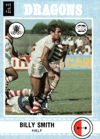 1977 Scanlens Common Card - Base 115 Billy Smith St George Dragons