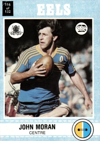 1977 Scanlens Common Card - Base 116 John Moran Parramatta Eels