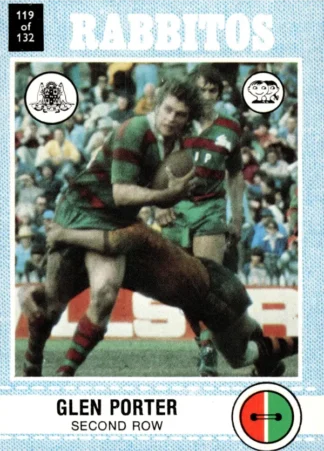 1977 Scanlens Common Card - Base 119 Glen Porter South Sydney Rabbitohs