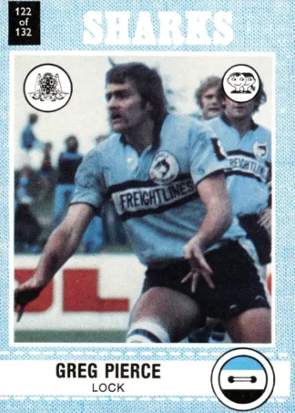 1977 Scanlens Common Card - Base 122 Greg Pierce Cronulla Sharks