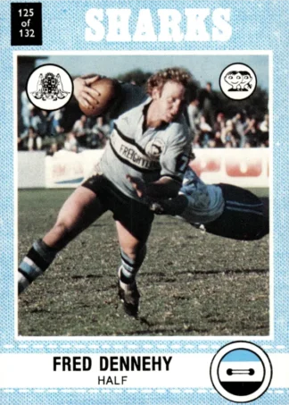 1977 Scanlens Common Card - Base 125 Fred Dennehy Cronulla Sharks