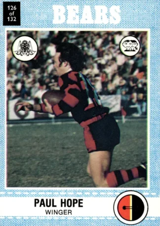 1977 Scanlens Common Card - Base 126 Paul Hope North Sydney Bears