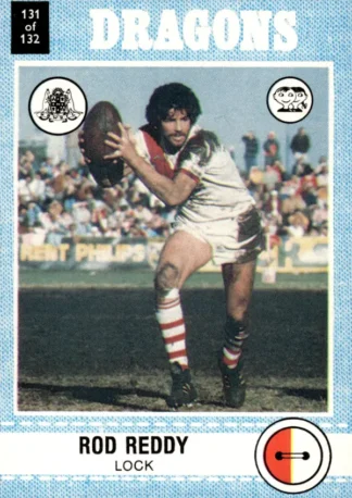 1977 Scanlens Common Card - Base 131 Rod Reddy St George Dragons