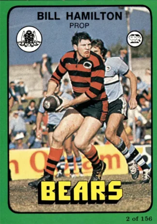 1978 Scanlens Common Card - Base 002 Bill Hamilton North Sydney Bears