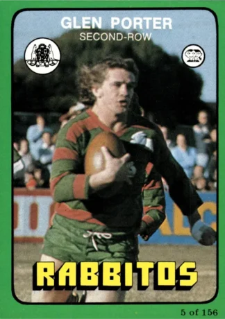 1978 Scanlens Common Card - Base 005 Glen Porter South Sydney Rabbitohs