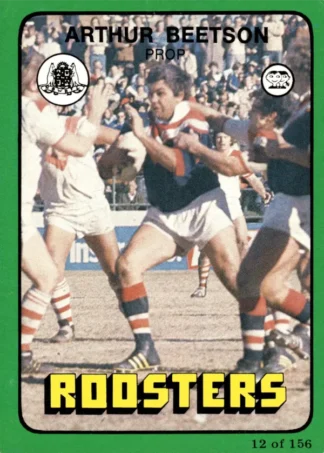 1978 Scanlens Common Card - Base 012 Arthur Beetson Eastern Suburbs Roosters