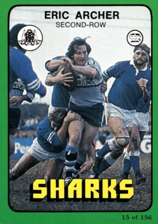 1978 Scanlens Common Card - Base 015 Eric Archer Cronulla Sharks
