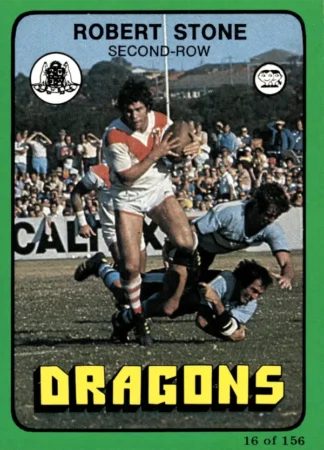 1978 Scanlens Common Card - Base 016 Robert Stone St George Dragons
