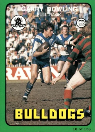 1978 Scanlens Common Card - Base 018 Garry Dowling Canterbury Bulldogs