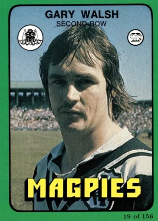 1978 Scanlens Common Card - Base 019 Gary Walsh Western Suburbs Magpies
