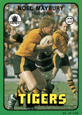 1978 Scanlens Common Card - Base 021 Noel Maybury Balmain Tigers